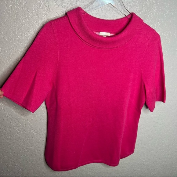 Talbots Pink Short Sleeve Sweater Top - Picture 3 of 8